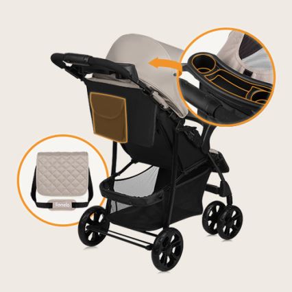 Lionelo - Wandelwagen EMMA PLUS beige/zwart