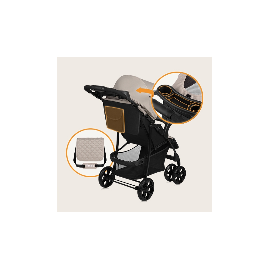 Lionelo - Wandelwagen EMMA PLUS beige/zwart