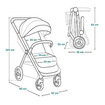 Lionelo - Wandelwagen INGRID donker/zwart