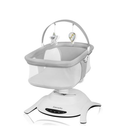 Lionelo - 2-in-1 babywip BELLA met melodie, 4xAA, betongrijs + afstandsbediening