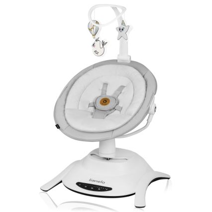 Lionelo - 2-in-1 babywip BELLA met melodie, 4xAA, betongrijs + afstandsbediening