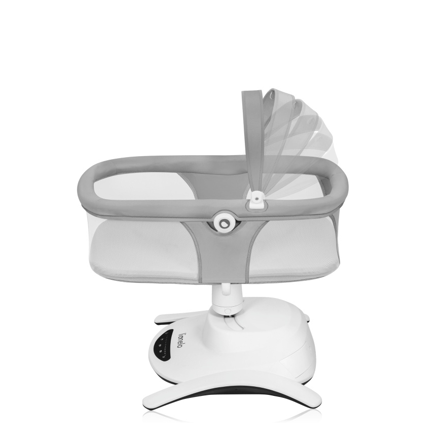 Lionelo - 2-in-1 babywip BELLA met melodie, 4xAA, betongrijs + afstandsbediening