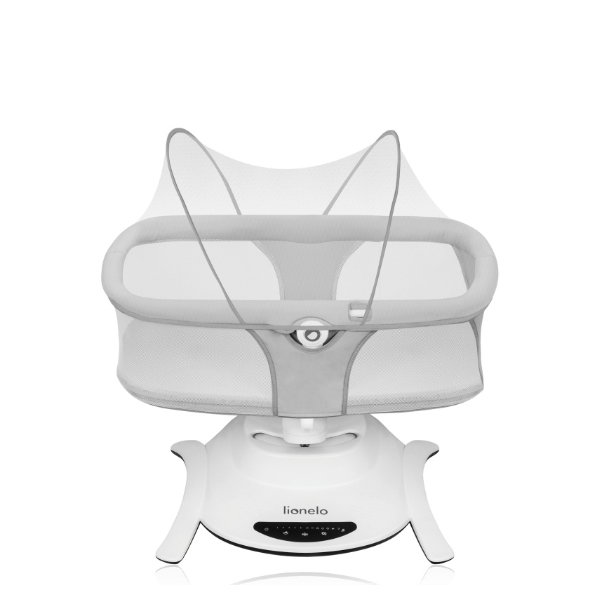 Lionelo - 2-in-1 babywip BELLA met melodie, 4xAA, betongrijs + afstandsbediening