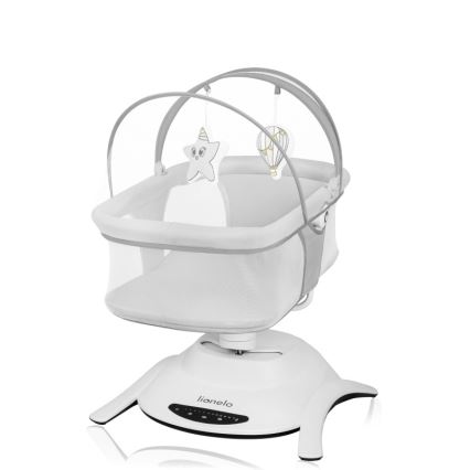 Lionelo - 2-in-1 babywip BELLA met melodie, 4xAA, betongrijs + afstandsbediening