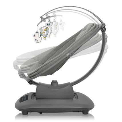 Lionelo - Wipstoel met melodie BLOSSOM Grey Concrete + afstandsbediening