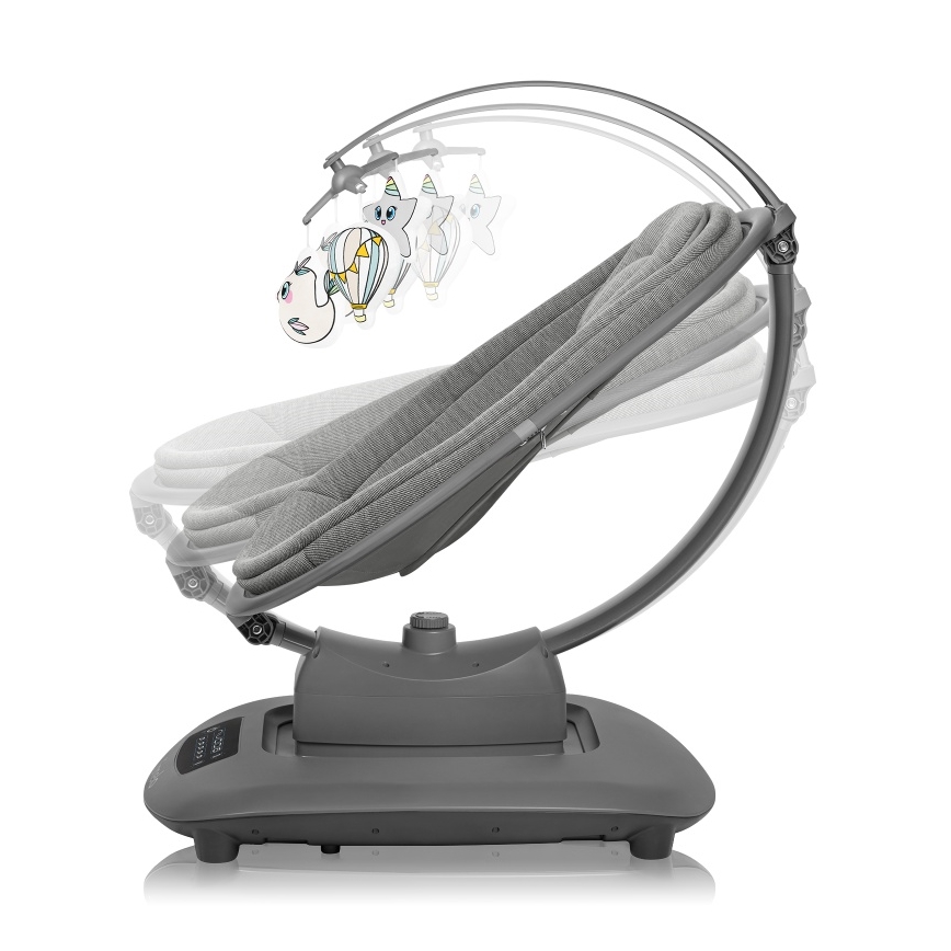 Lionelo - Wipstoel met melodie BLOSSOM Grey Concrete + afstandsbediening