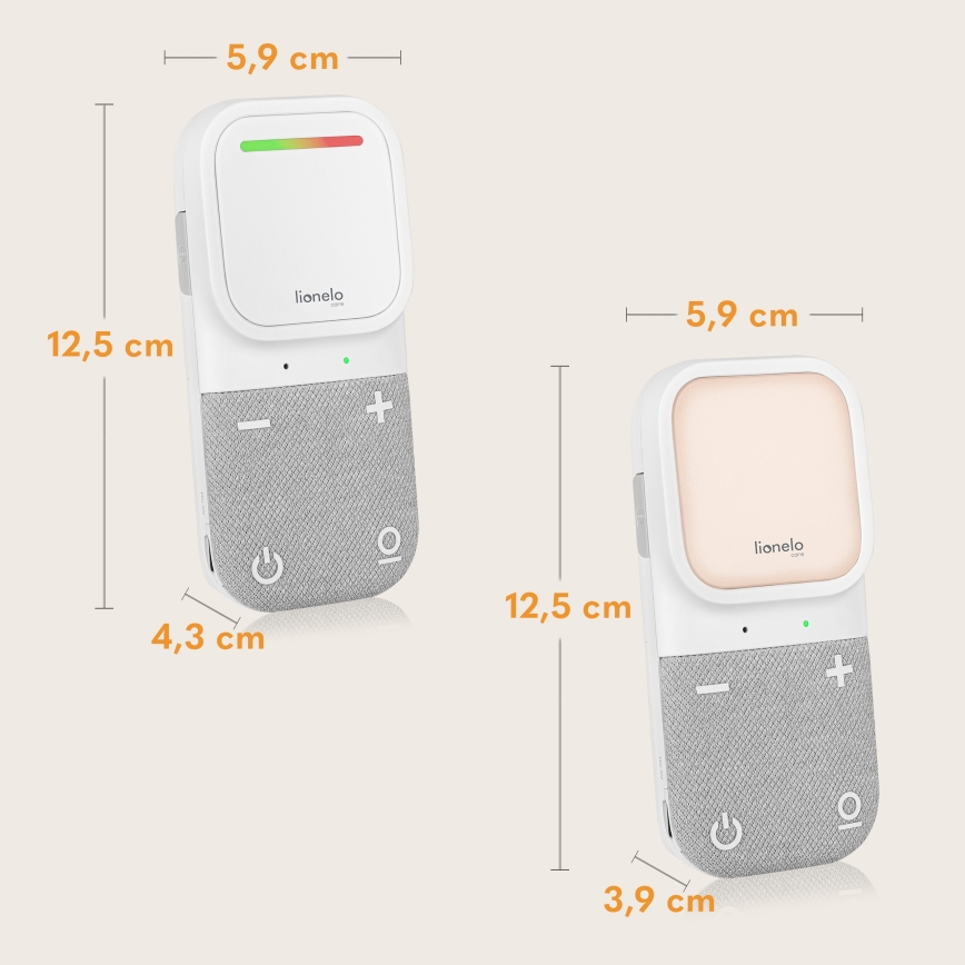 Lionelo - Wireless rechargeable audio baby monitor BABYLINE 2.2 5V