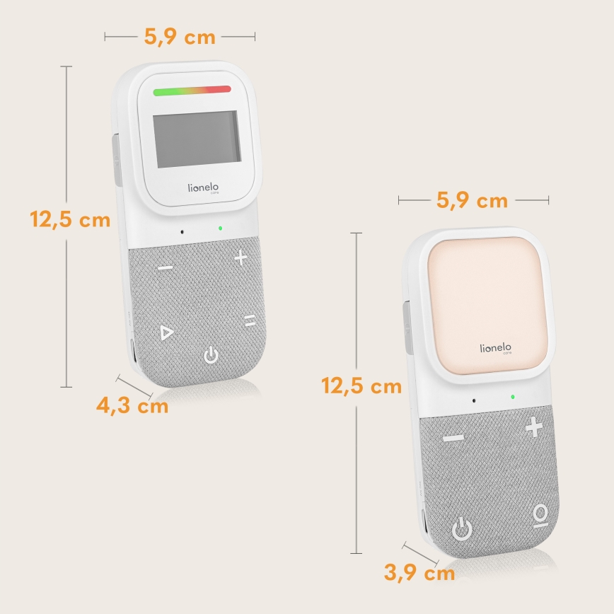 Lionelo - Wireless rechargeable audio baby monitor BABYLINE 2.3 5V