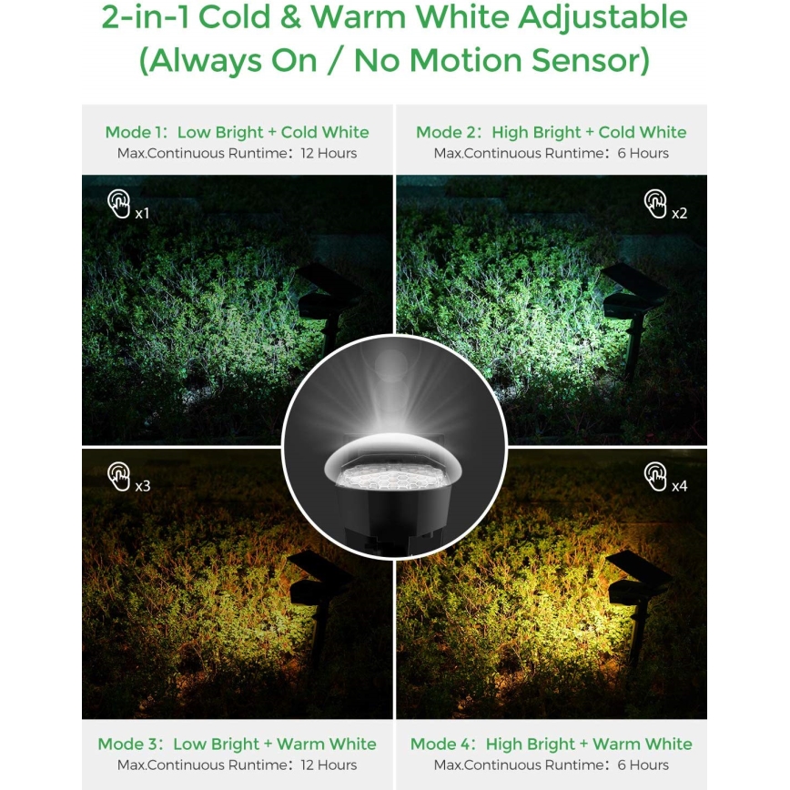 Litom - SET 2x Dimbare Solar LED Lamp 2in1 LED/3,7V IP67