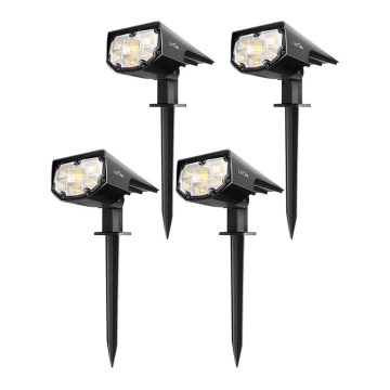 Litom - SET 4x Dimbare Solar LED Lamp 2in1 LED/3,7V IP67