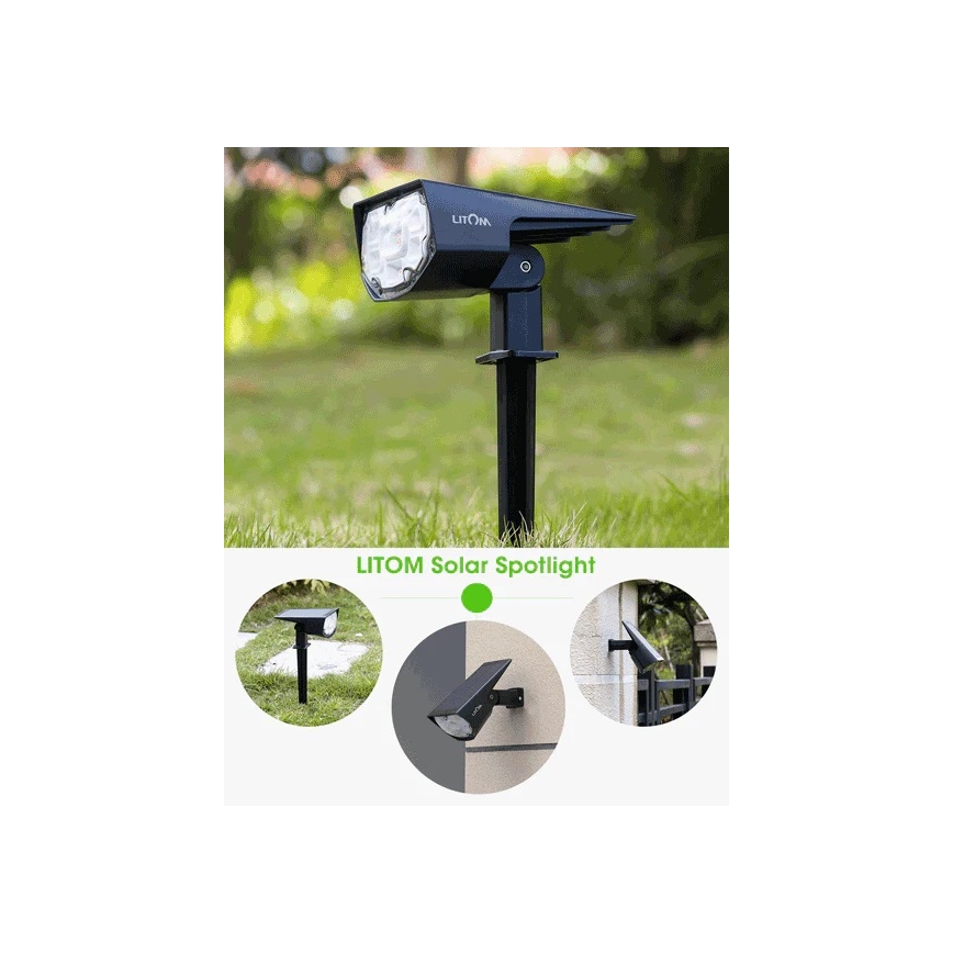 Litom - SET 4x Dimbare Solar LED Lamp 2in1 LED/3,7V IP67