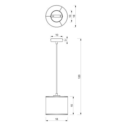 Hanglamp aan kabel LOFT SHADE 1xE27/60W/230V Ø 18 cm zwart/goud