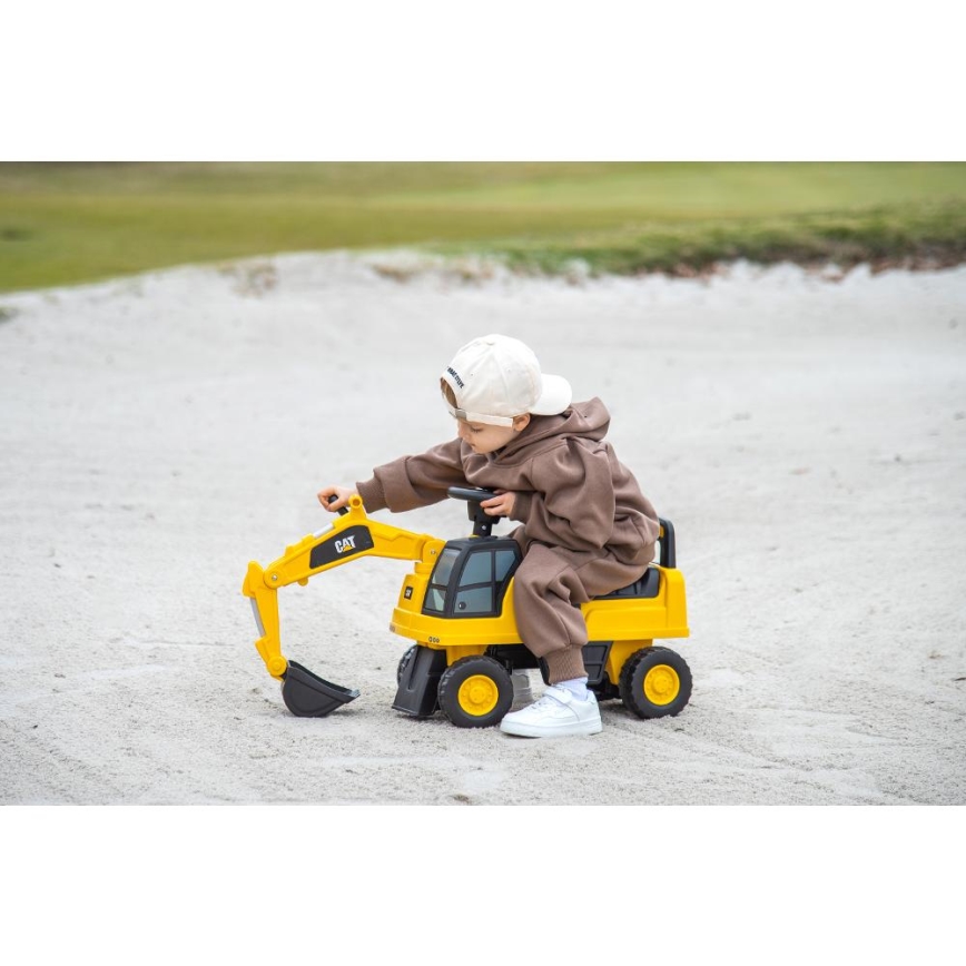 Loopfiets graafmachine CAT 2xAA geel/zwart