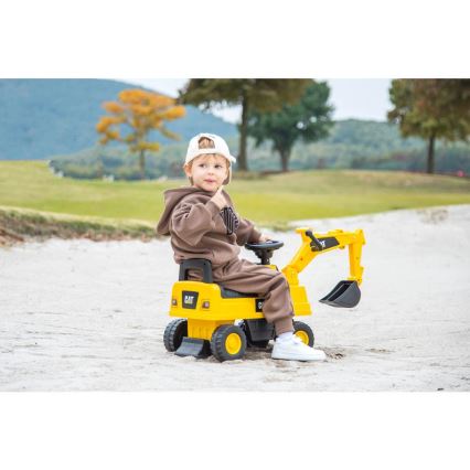 Loopfiets graafmachine CAT 2xAA geel/zwart