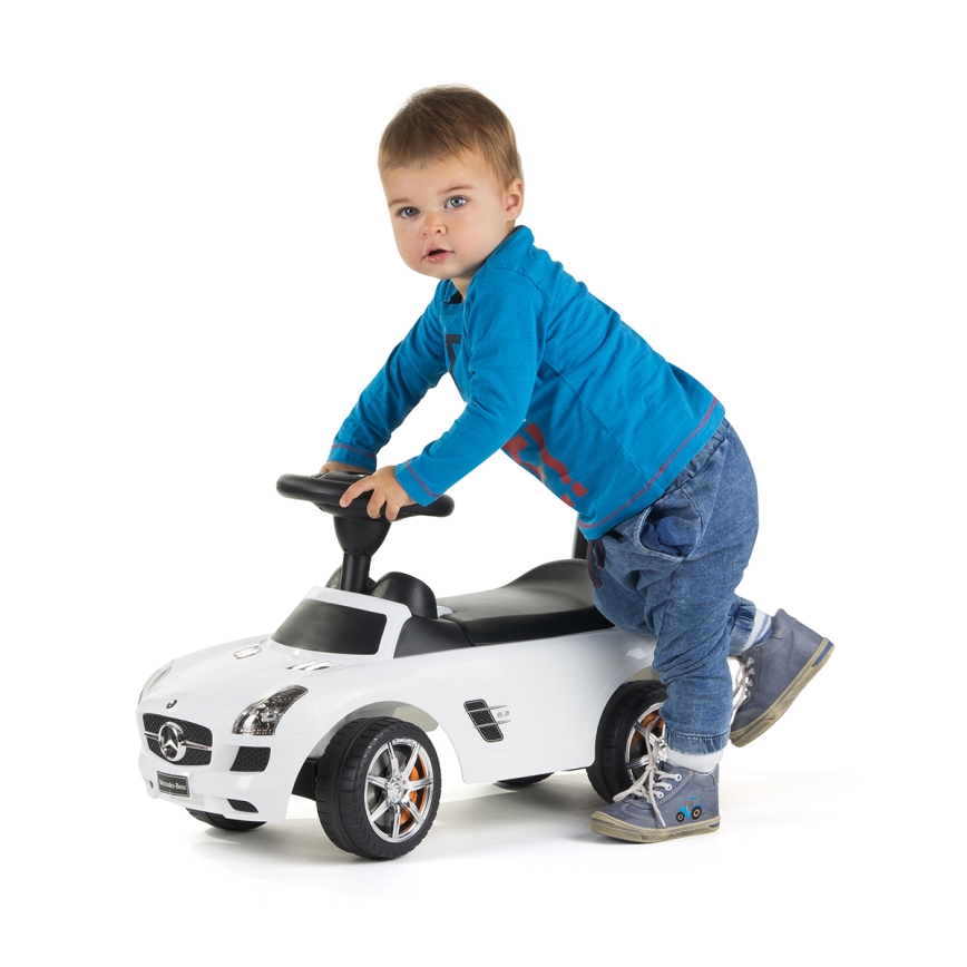 Loopfiets Mercedes 2xAA wit/zwart
