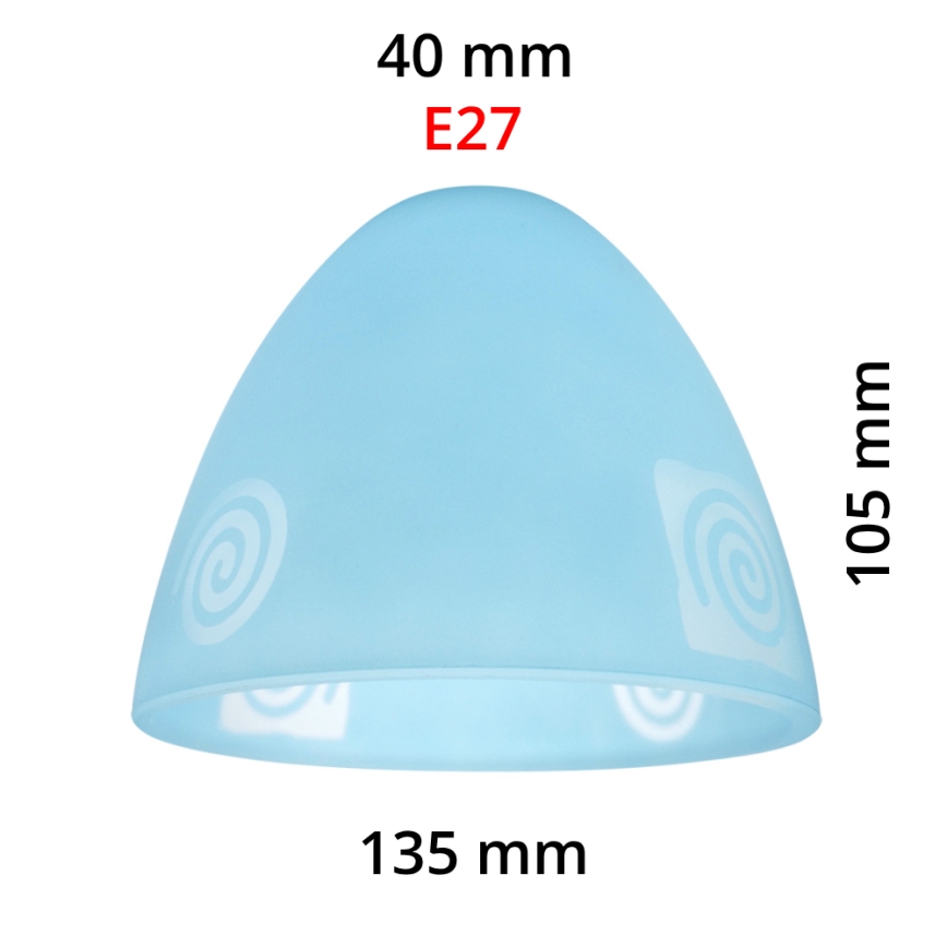 Losse glazen lampenkap ROTO blauw E27 diameter 135 mm