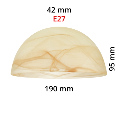 Probleem Arab hersenen Losse glazen lampenkap voor hanglamp E27 diameter 190 mm | Lampenmanie