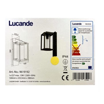 Lucande - Buiten wandlamp FERDA 1xE27/60W/230V