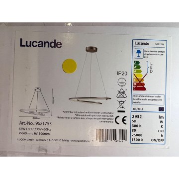 Lucande - Dimbare LED hanglamp aan een koord MIRASU LED/58W/230V