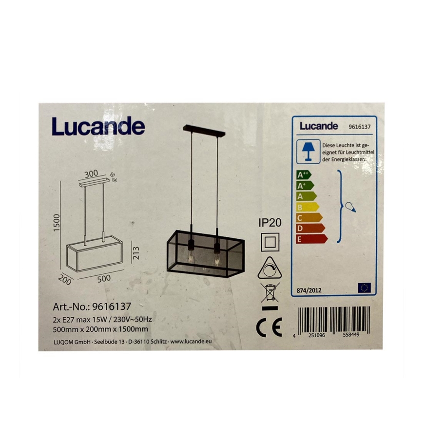 Lucande - Hanglamp aan een koord BEYZA 2xE27/15W/230