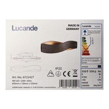 Lucande - LED wand verlichting LIAN LED/9W/230V