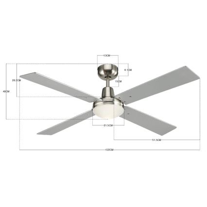 Lucci Air 210334 - Plafondventilator AIRFUSION QUEST 1xE27/60W/230V hout/mat chroom + afstandsbediening