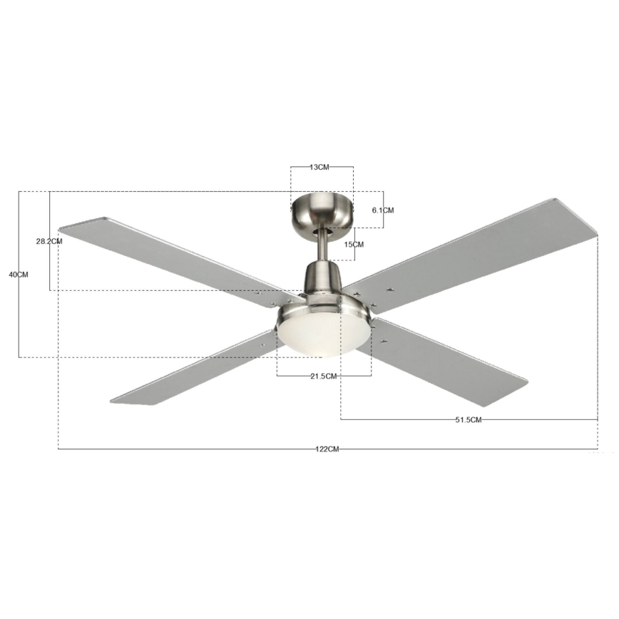 Lucci Air 210334 - Plafondventilator AIRFUSION QUEST 1xE27/60W/230V hout/mat chroom + afstandsbediening
