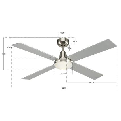 Lucci Air 210334 - Plafondventilator AIRFUSION QUEST 1xE27/60W/230V hout/mat chroom + afstandsbediening