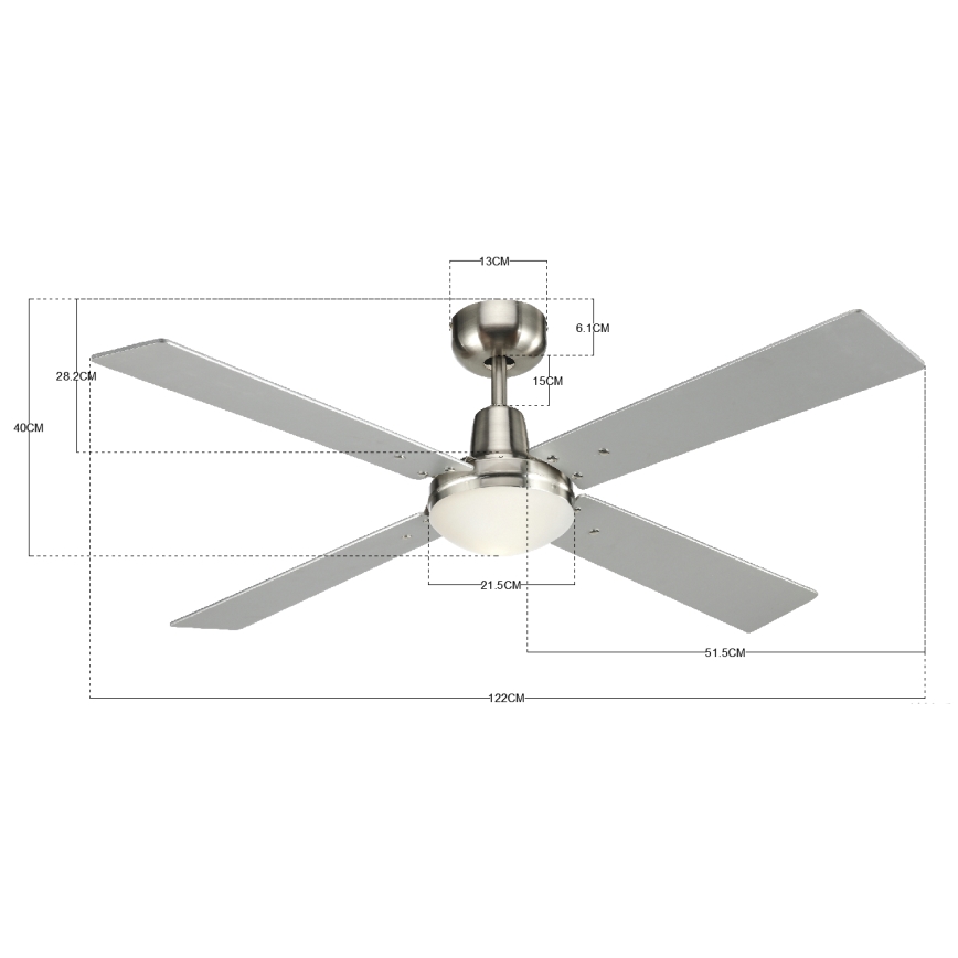 Lucci Air 210334 - Plafondventilator AIRFUSION QUEST 1xE27/60W/230V hout/mat chroom + afstandsbediening
