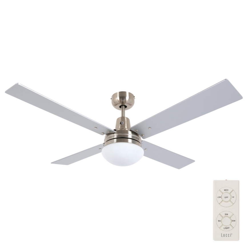 Lucci Air 210334 - Plafondventilator AIRFUSION QUEST 1xE27/60W/230V hout/mat chroom + afstandsbediening