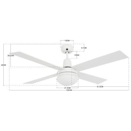 Lucci Air 210339 - Plafondventilator AIRFUSION QUEST 1xE27/60W/230V wit/hout + afstandsbediening