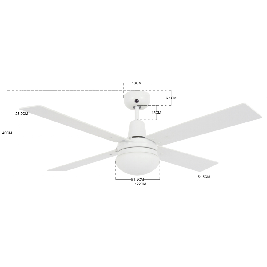 Lucci Air 210339 - Plafondventilator AIRFUSION QUEST 1xE27/60W/230V wit/hout + afstandsbediening
