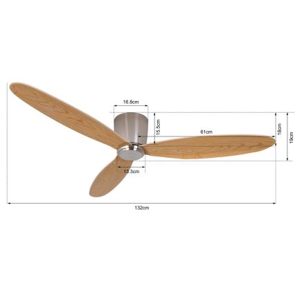 Lucci air 210519 - Plafondventilator AIRFUSION RADAR chroom/hout + afstandsbediening