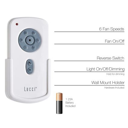 Lucci Air 21052TRS - Afstandsbediening voor ventilatoren CLIMATE, RADAR en FRASER 1x23A