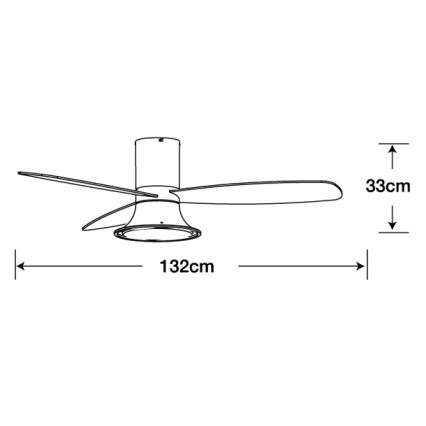 Lucci Air 210662 - LED dimbare plafondventilator FLUSSO 1xGX53/18W/230V hout/zwart + afstandsbediening