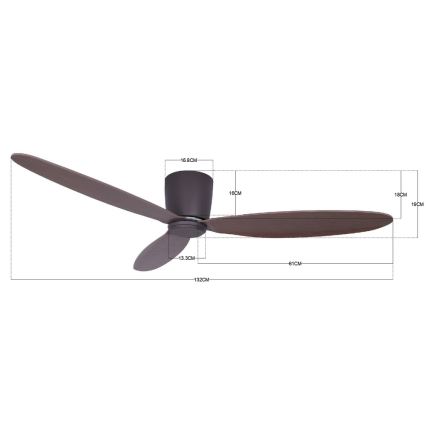 Lucci air 212883 - Plafondventilator AIRFUSION RADAR hout/bruin Ø 132 cm + afstandsbediening