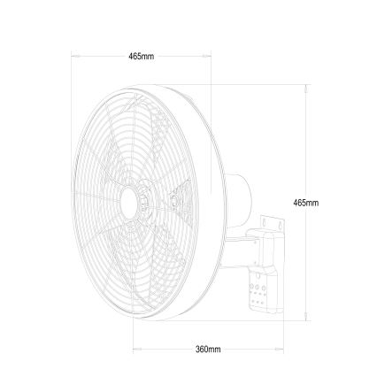 Lucci air 213125 - Wand Ventilator BREEZE 55W/230V zwart/bruin + afstandsbediening
