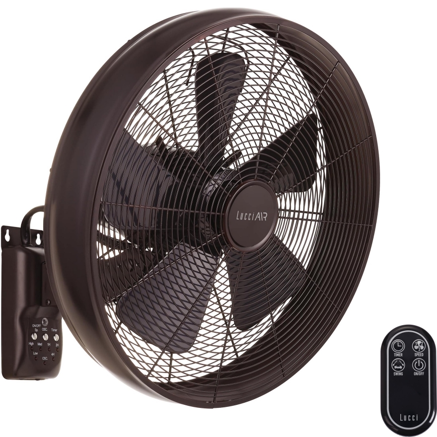 heuvel gen Passend Lucci air 213125 - Wand Ventilator BREEZE 55W/230V zwart/bruin + AB |  Lampenmanie