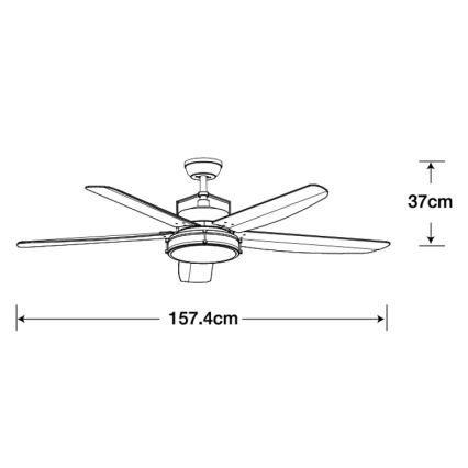 Lucci air 213176-LED dimbare plafondventilator LOUISVILLE 1xGX53/18W/230V hout/wit + afstandsbediening