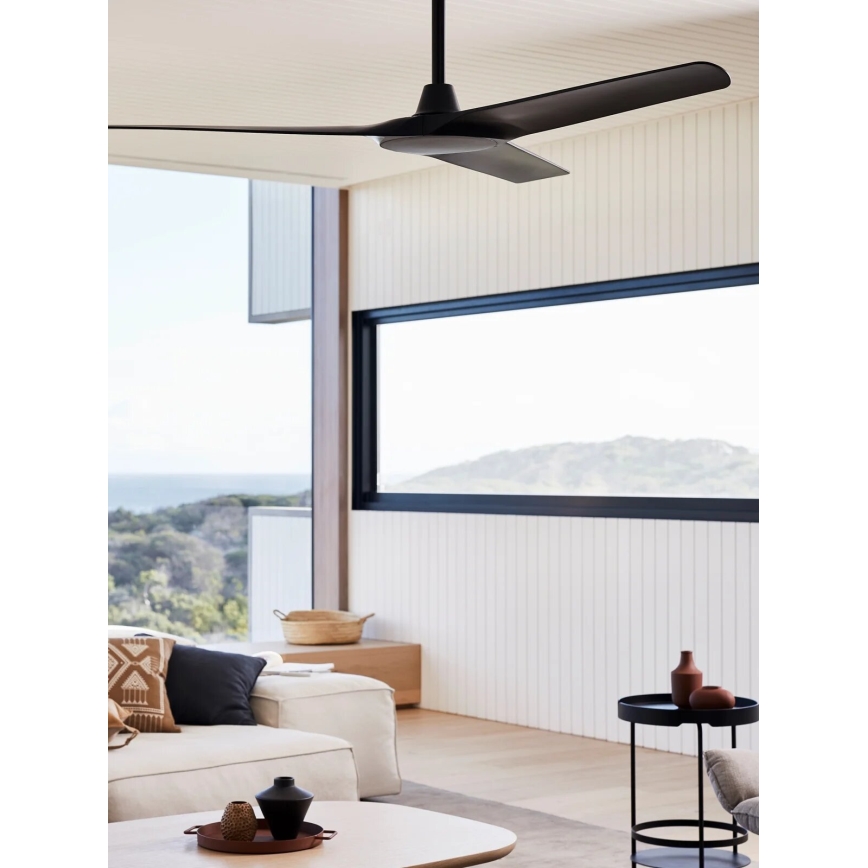 Lucci Air 21321649 - Plafondventilator ABYSS diameter 142 cm IP66 zwart + afstandsbediening