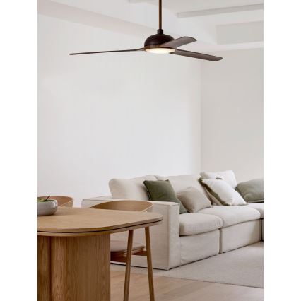 Lucci air 213301- LED dimbare plafondventilator UNIONE 1xGX53/12W/230V bruin/glanzend chroom + afstandsbediening