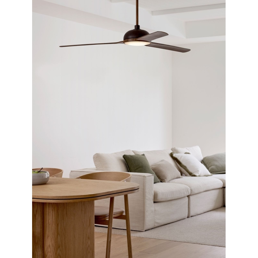 Lucci air 213301- LED dimbare plafondventilator UNIONE 1xGX53/12W/230V bruin/glanzend chroom + afstandsbediening