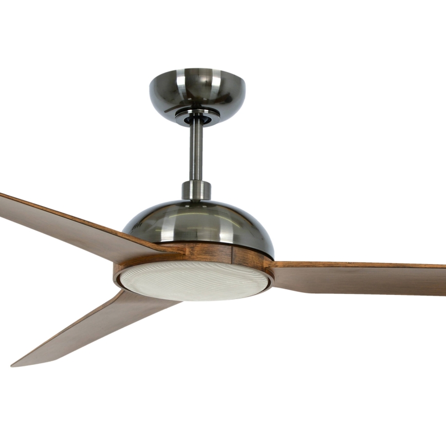 Lucci air 213301- LED dimbare plafondventilator UNIONE 1xGX53/12W/230V bruin/glanzend chroom + afstandsbediening