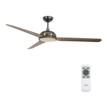 Lucci air 213301- LED dimbare plafondventilator UNIONE 1xGX53/12W/230V bruin/glanzend chroom + afstandsbediening