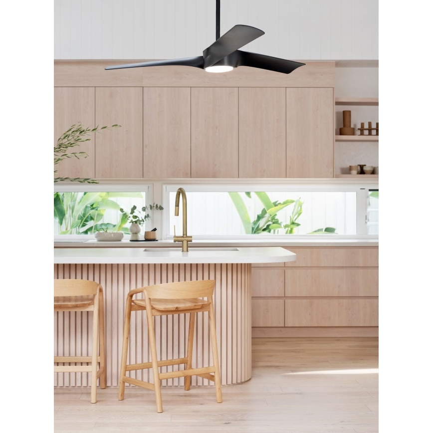 Lucci air 213358 - Dimbare LED Plafond Ventilator LINE 1xGX53/12W/230V zwart + afstandsbediening