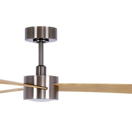 Lucci air 21610449 - LED dimbare plafondventilator CLIMATE 1xGX53/12W/230V bruin/glanzend chroom + afstandsbediening