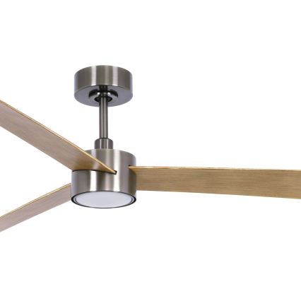 Lucci air 21610449 - LED dimbare plafondventilator CLIMATE 1xGX53/12W/230V bruin/glanzend chroom + afstandsbediening