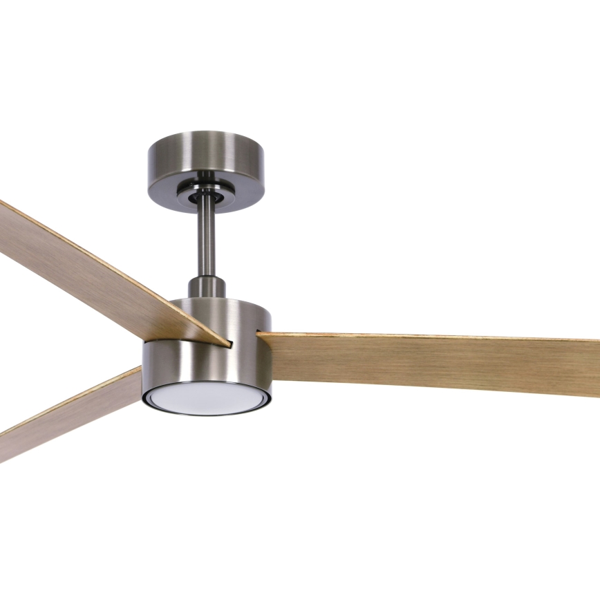 Lucci air 21610449 - LED dimbare plafondventilator CLIMATE 1xGX53/12W/230V bruin/glanzend chroom + afstandsbediening