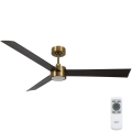 Lucci air 21610549- LED dimbare plafondventilator CLIMATE 1xGX53/12W/230V wengé/goud + afstandsbediening