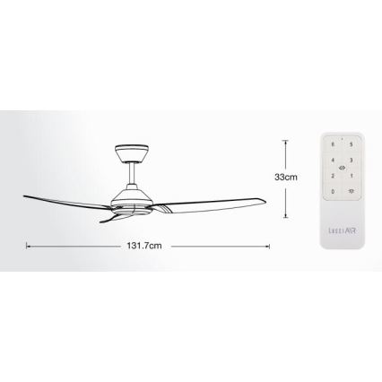 Lucci air 21616349 - Plafondventilator POLIS IP55 zwart + afstandsbediening
